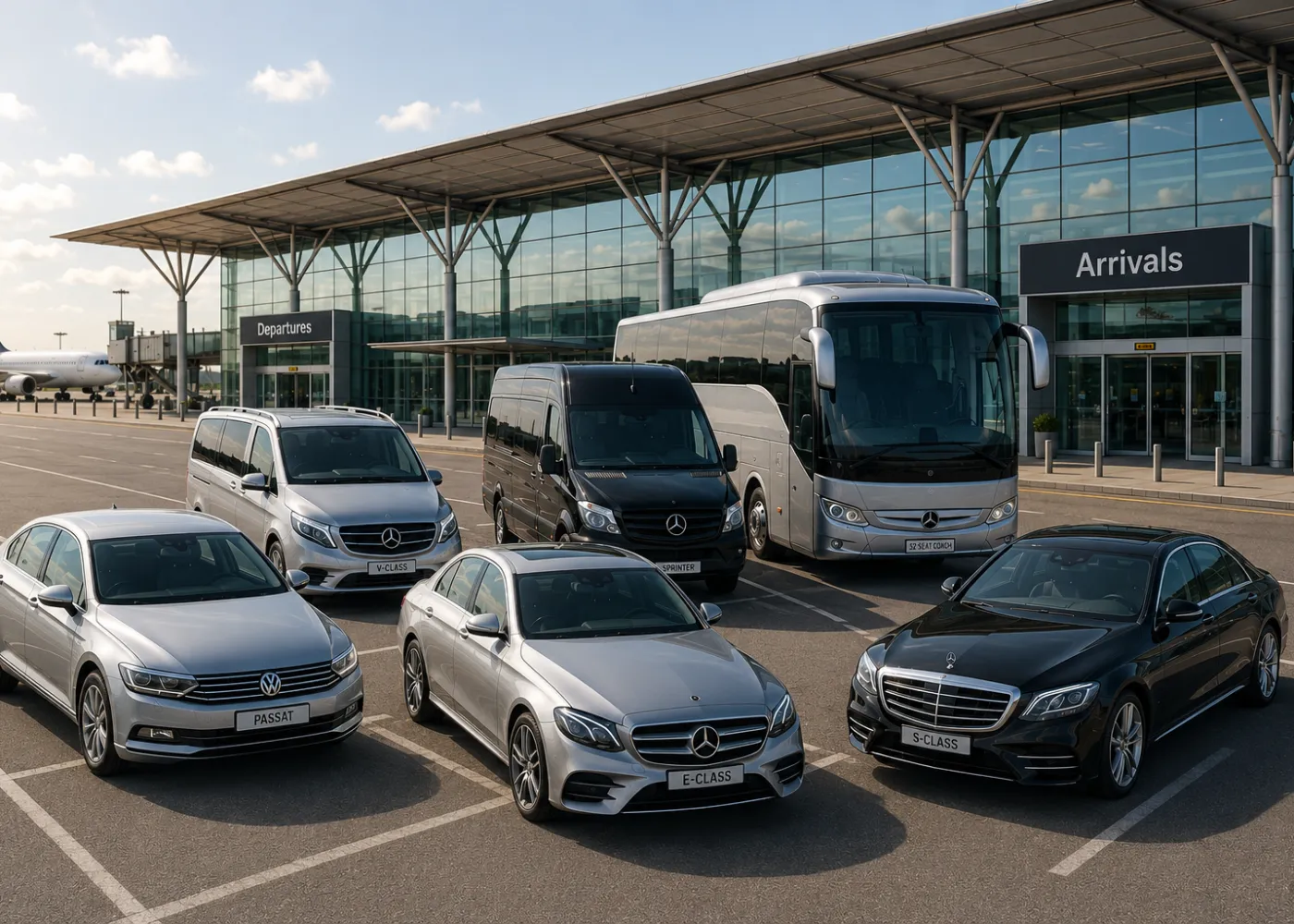 ATB-Airport-transfer-fleet Airport transfers - fleet of airport cars and minibus