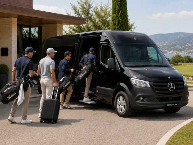 group airport transfer for golfers with golf bags